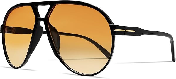 GUVIVI Retro Aviator Sunglasses for Women Men Oversized Lightweight Glasses | Amazon (US)