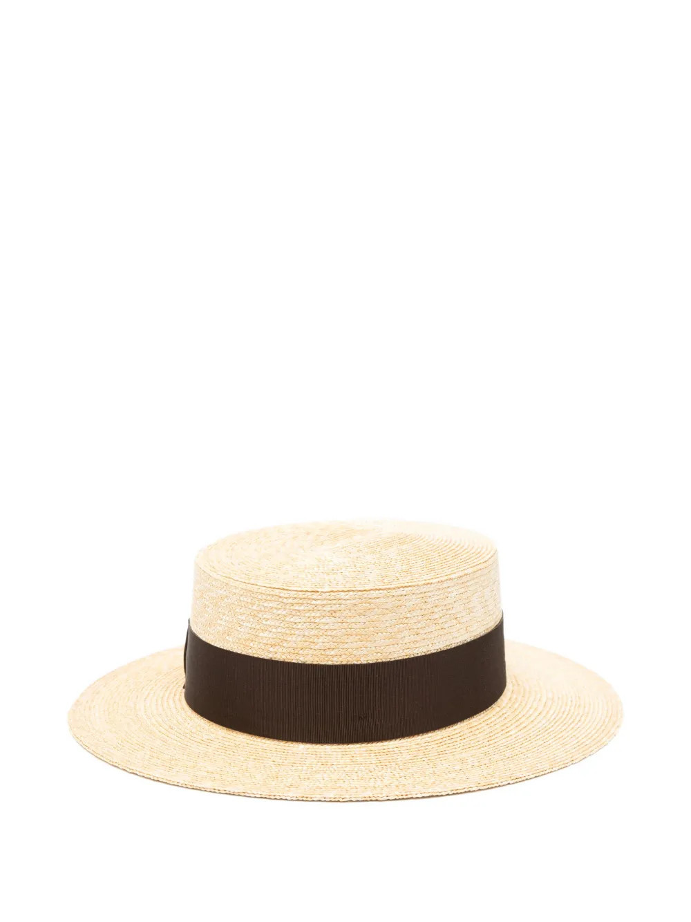 Borsalino grosgrain-trim boater hat - Neutrals | Farfetch Global