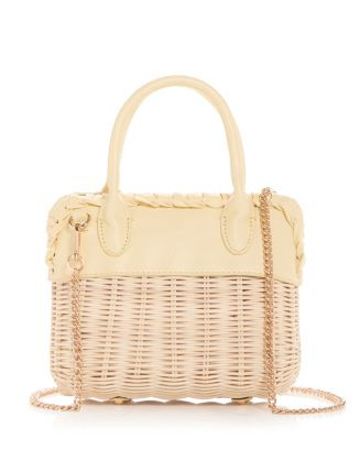 AQUA Rattan Vanity Top Handle Bag - Exclusive   | Bloomingdale's Handbags All Handbags & Wallets | Bloomingdale's (US)