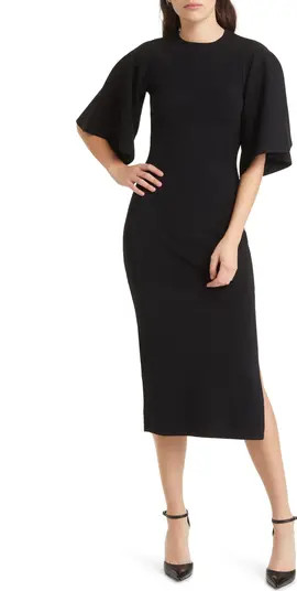 Lounia Fluted Sleeve Body-Con Sweater Dress | Nordstrom