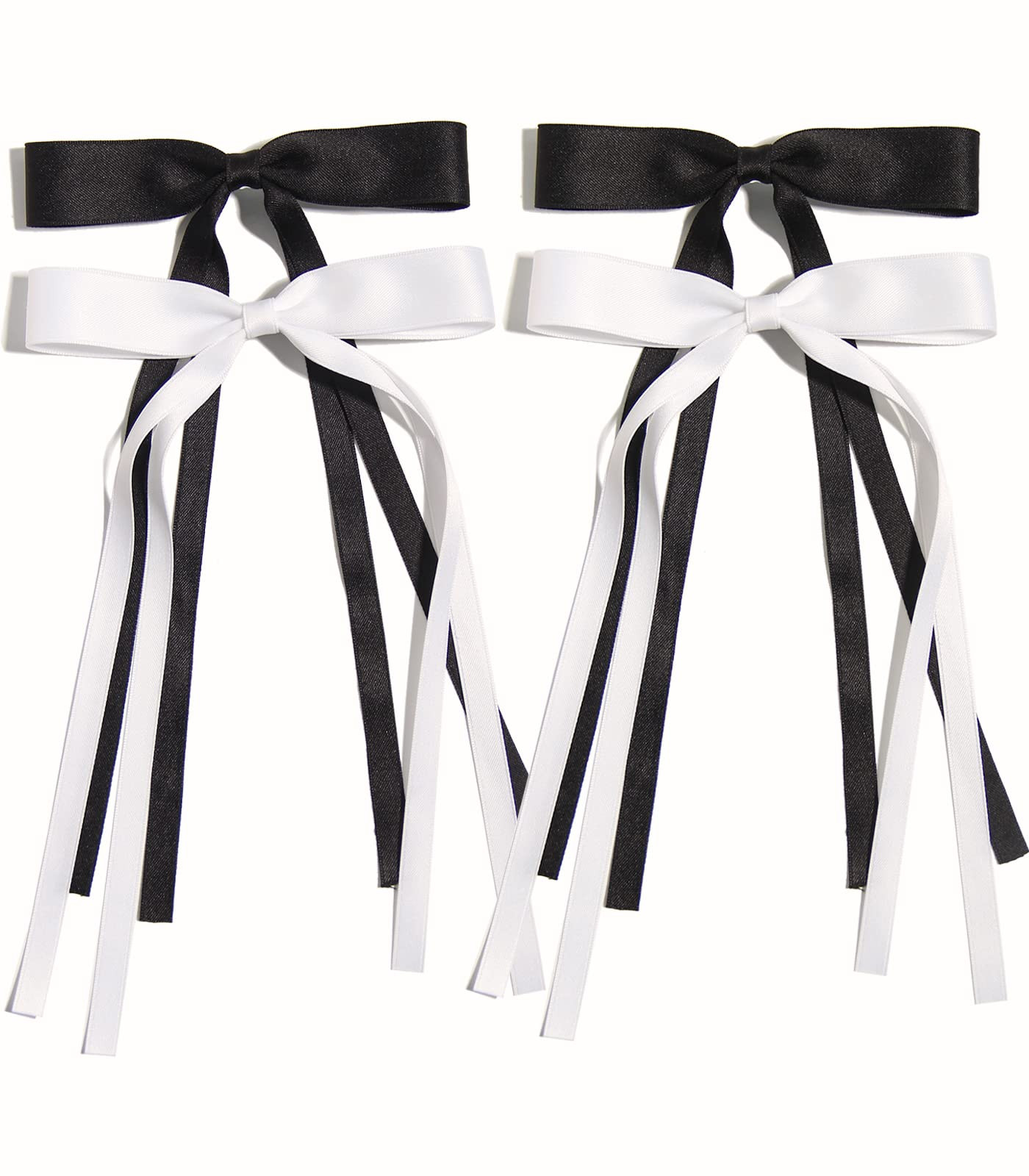 4pcs Hair Clips for Women Tassel Ribbon Bowknot Hair Clips with Long Tail, Women Hair Clip for Girl, | Amazon (US)