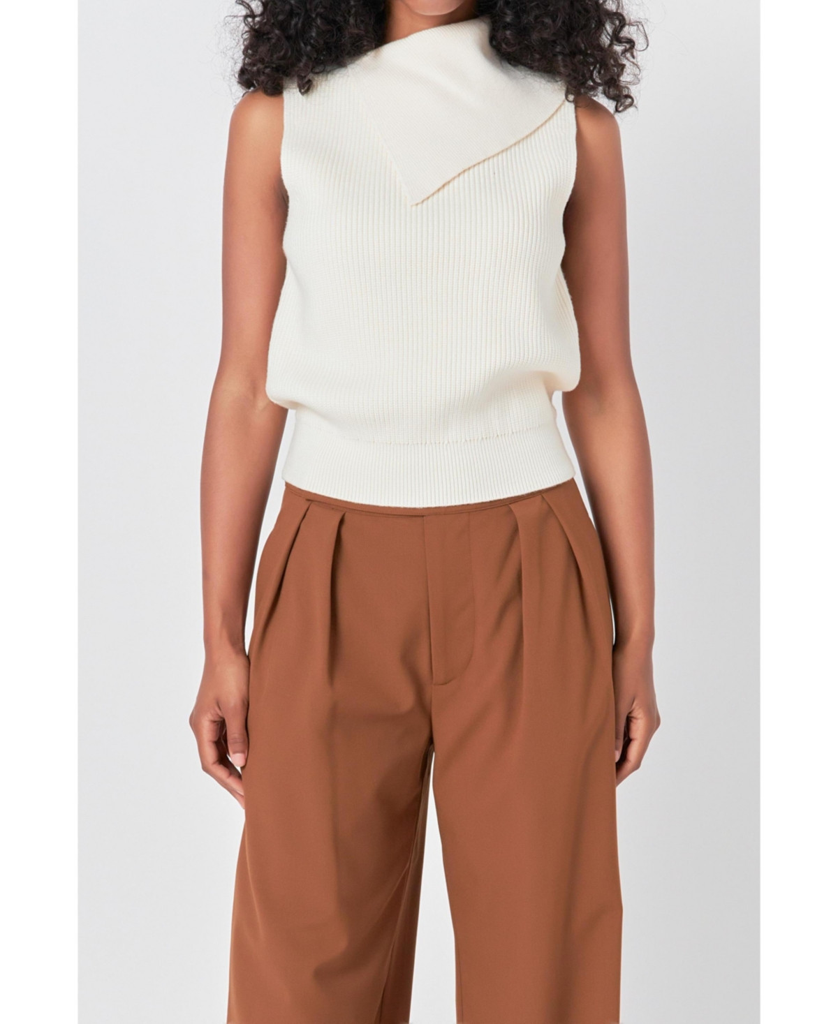 endless rose Women's Cowl Neck Sleeveless Sweater - Ivory | Macy's