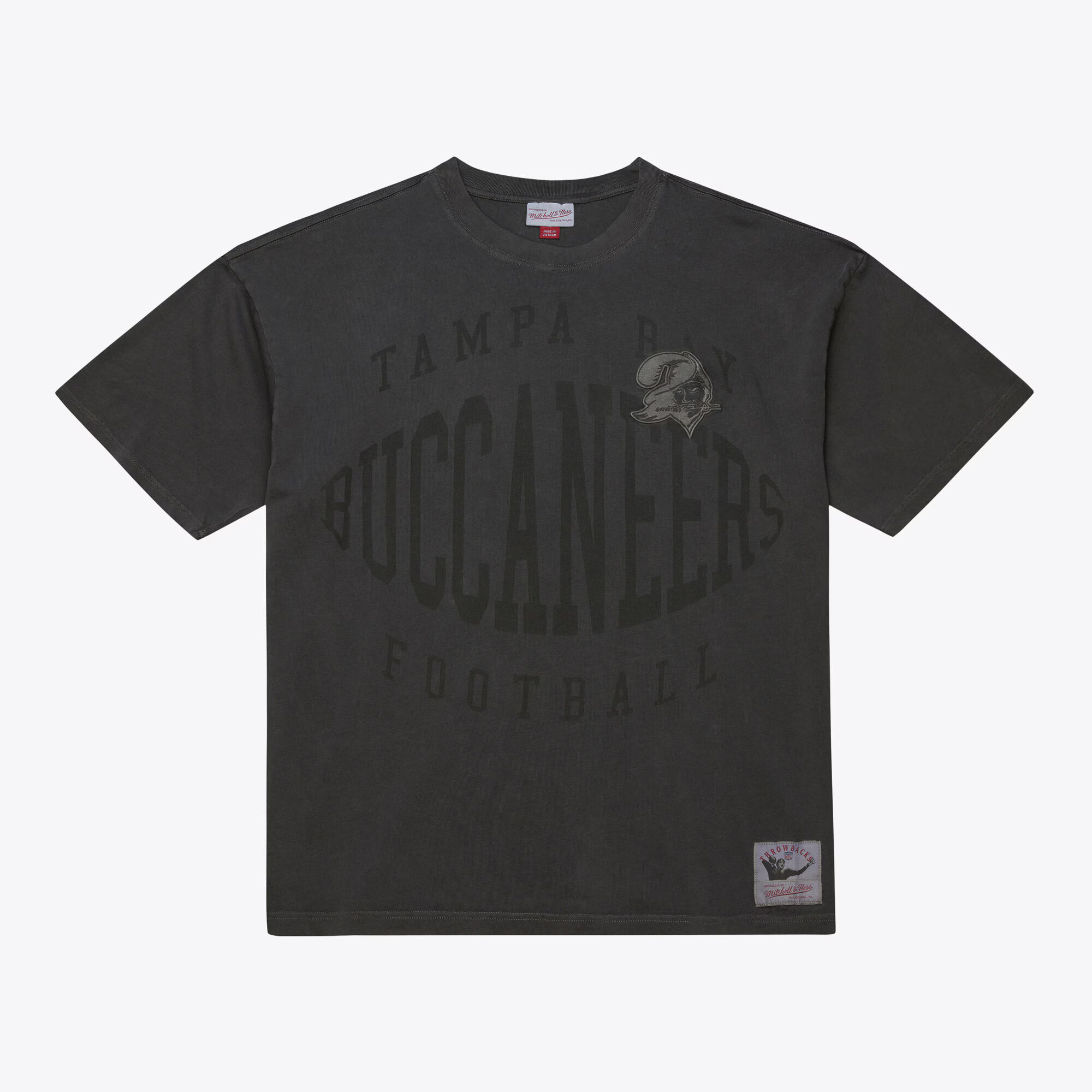 Tampa Bay Buccaneers Mitchell & Ness Downtown Collection Premium Vintage Logo T-Shirt - Black | Fanatics