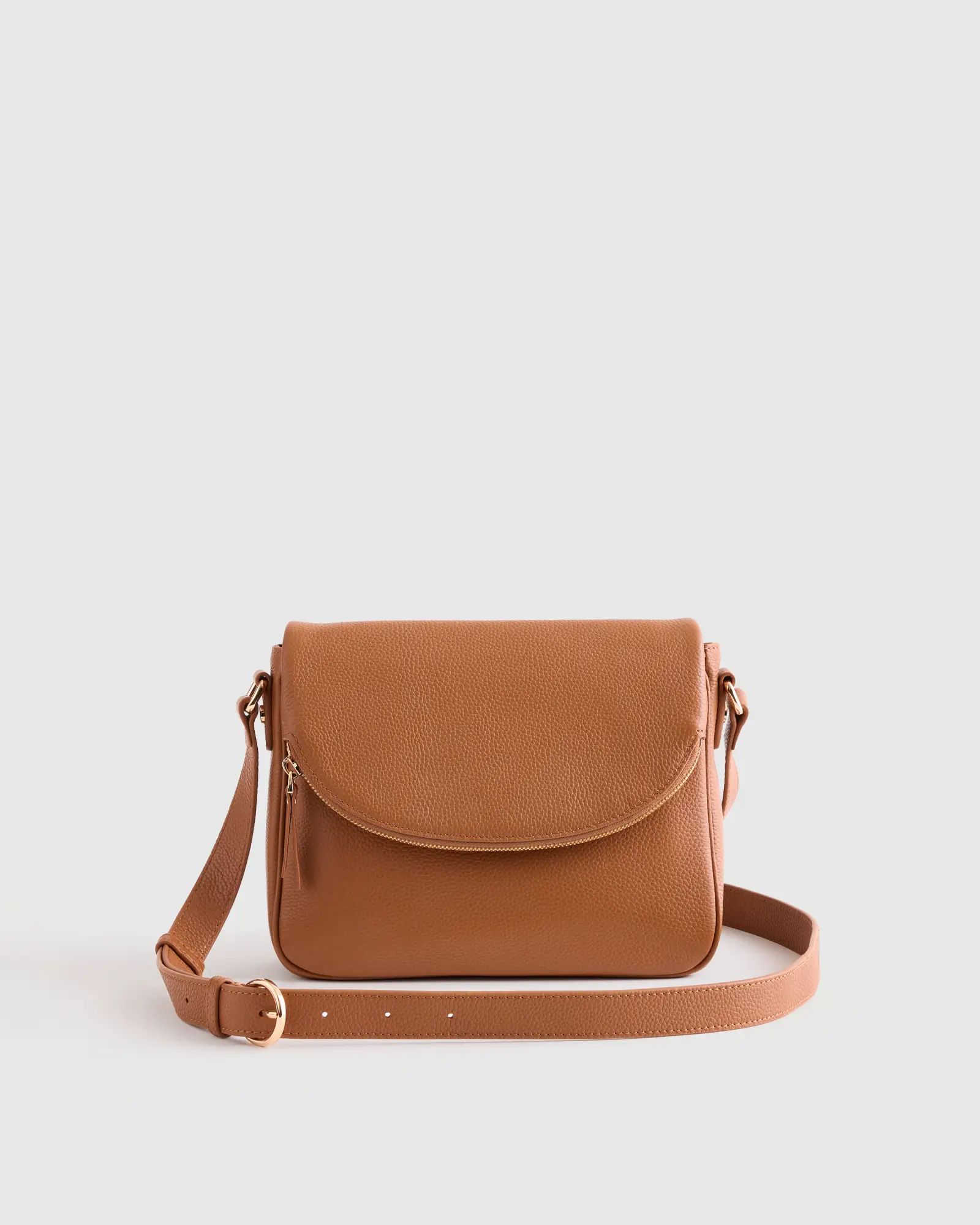 Italian Leather Foldover Crossbody | Quince