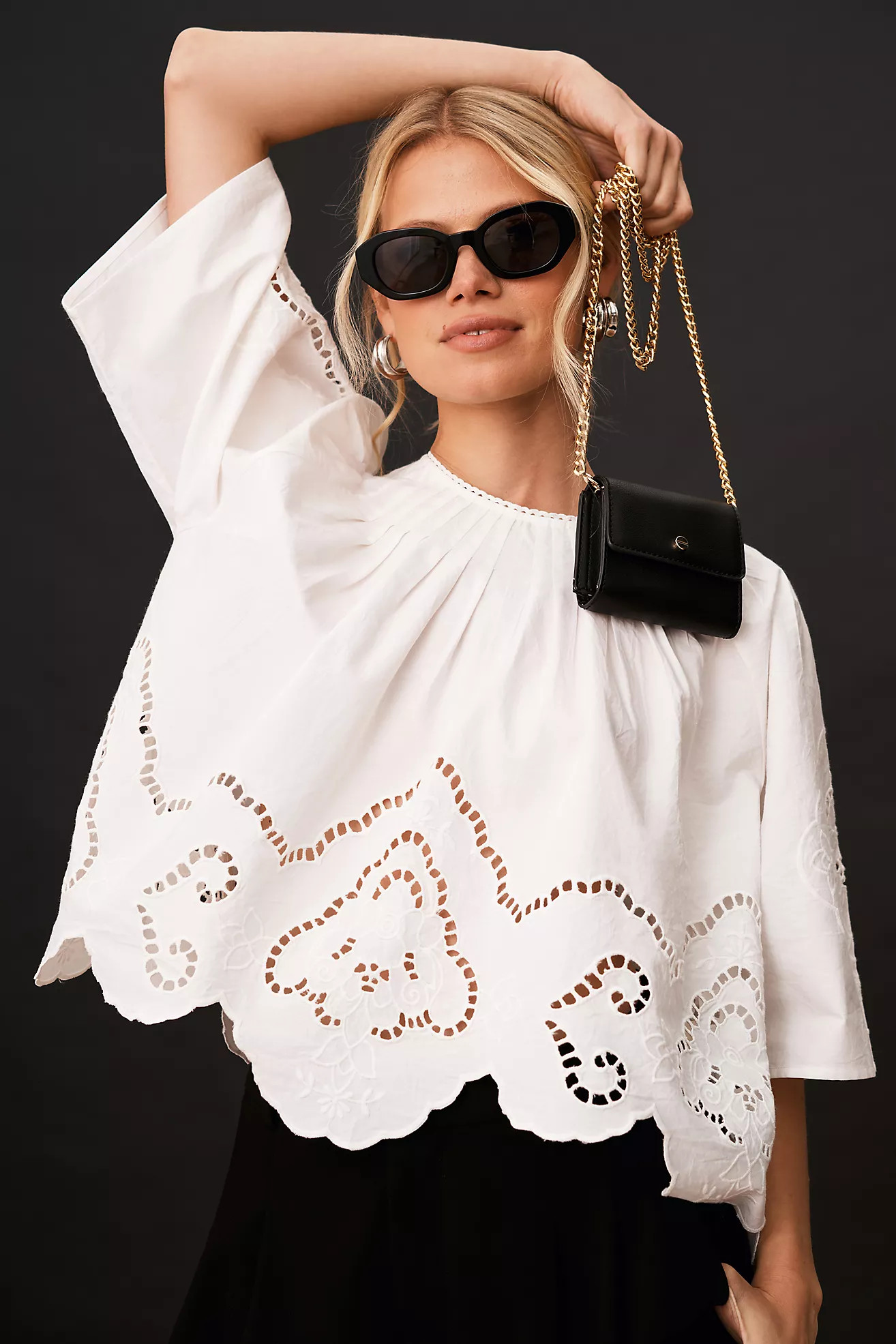 Forever That Girl Scalloped Eyelet Blouse | Anthropologie (US)