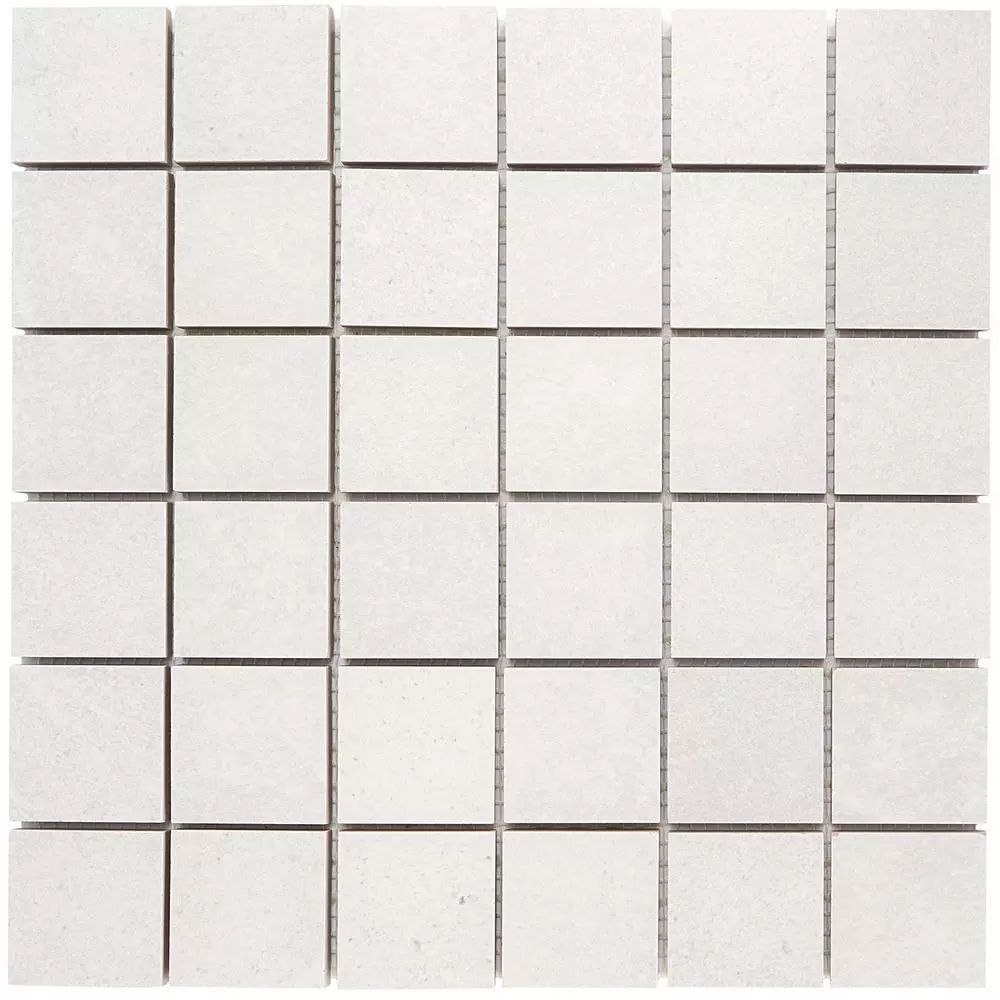 Ivy Hill Tile Copley Bianco 11.81 in. x 11.81 in. Matte Porcelain Floor and Wall Mosaic Tile (0.9... | The Home Depot