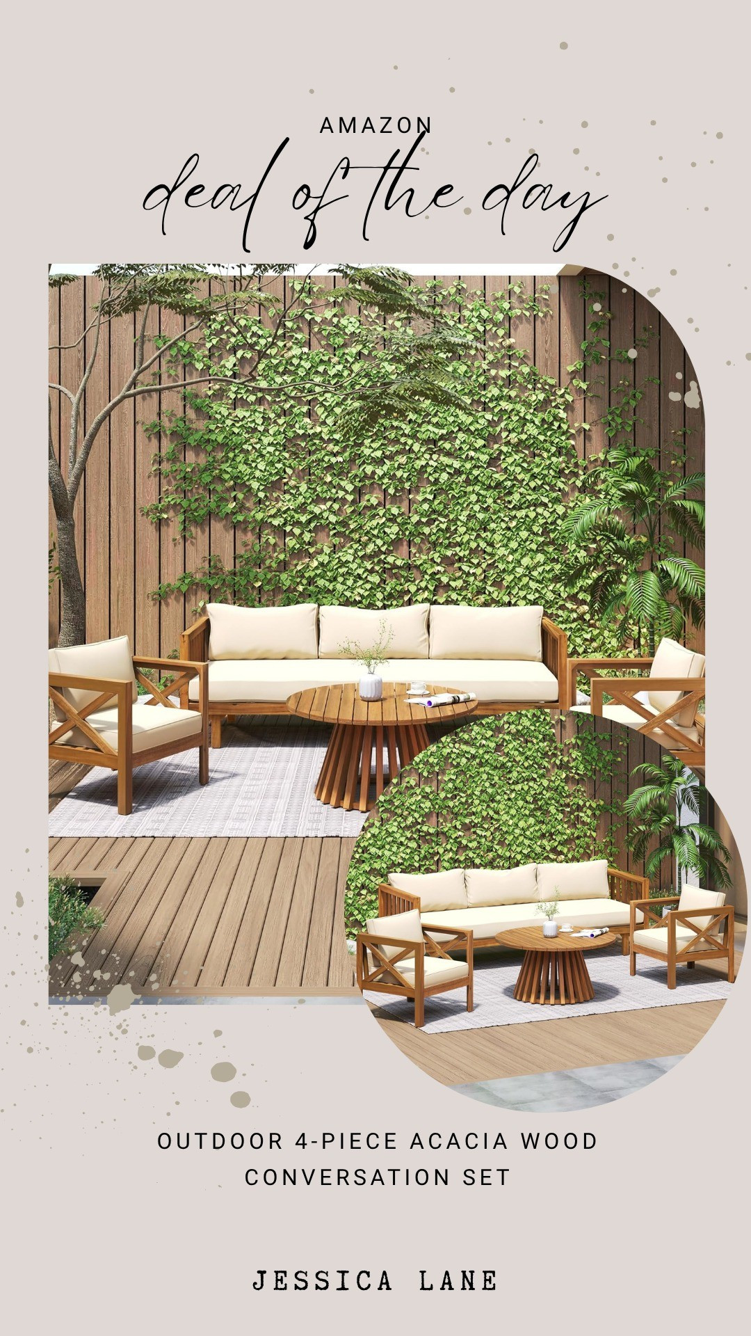 Transform your backyard into an oasis with this gorgeous 4-piece acacia wood outdoor conversation set. It is perfect for summer entertaining and lounging.#patiofurniture #outdoorliving #amazonhome #patiodecor

#LTKSeasonal #LTKHome #LTKSaleAlert