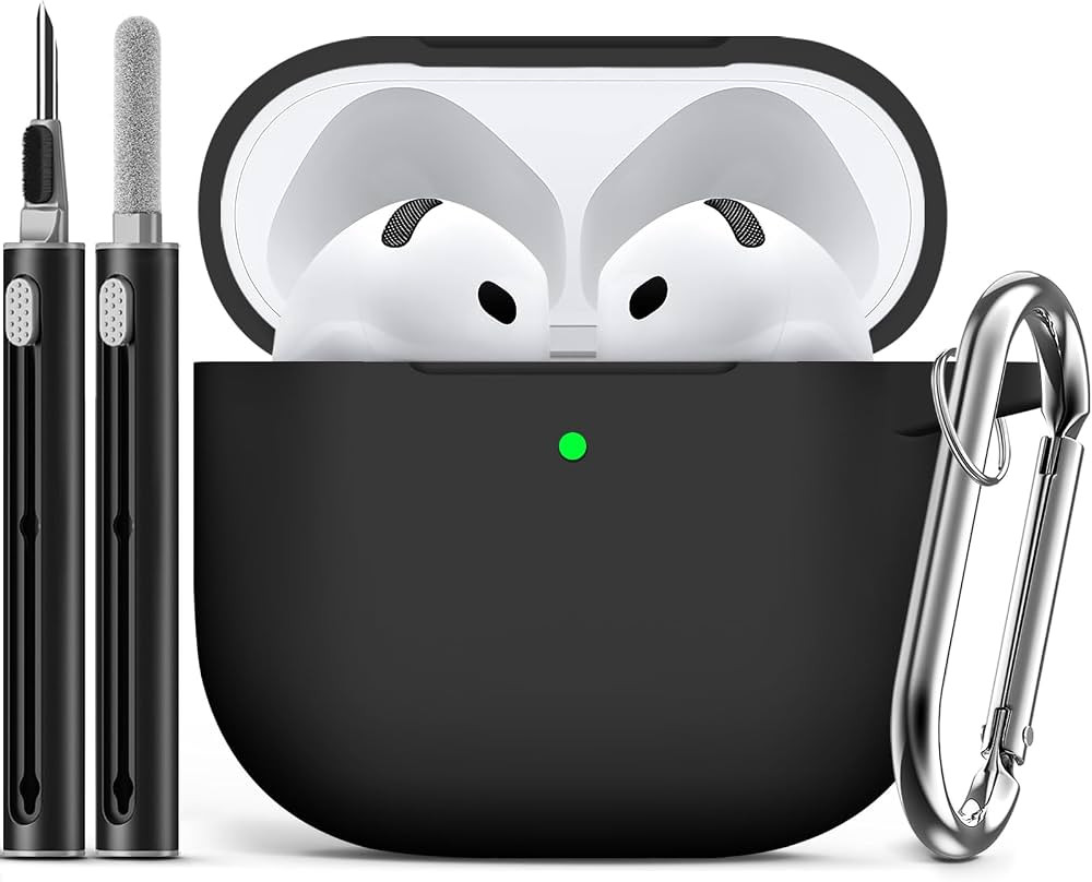 for AirPods 4 Case Cover 2024 with Cleaner Kit,Soft Silicone Protective Case for Apple AirPods 4t... | Amazon (US)