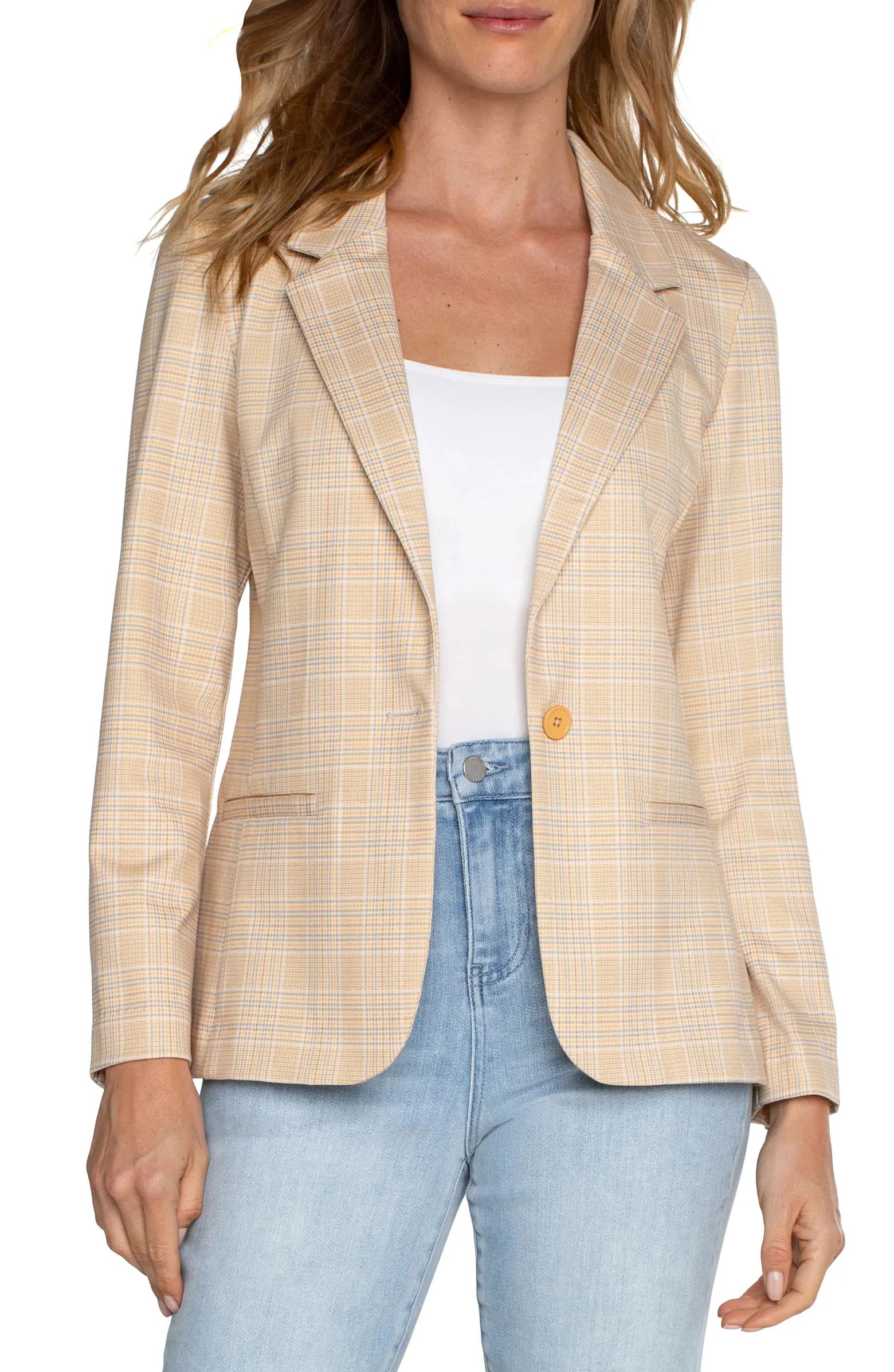 Liverpool Los Angeles Glen Plaid Fitted Blazer | Nordstrom | Nordstrom