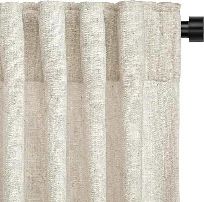 INOVADAY Linen Curtains 84 Inches Long for Living Room Bedroom, Back Tab Sheer Privacy Curtains 8... | Amazon (US)