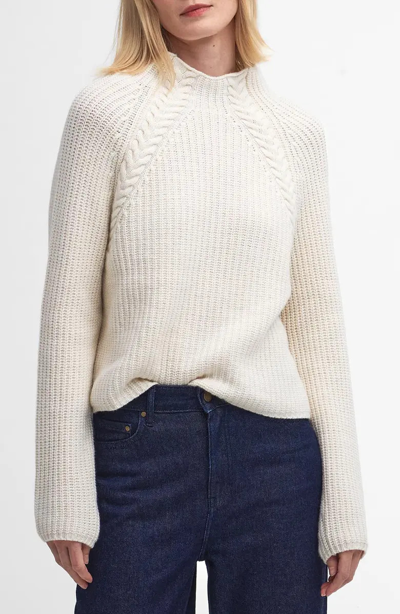 Barbour Rhonda Funnel Neck Wool Blend Sweater | Nordstrom | Nordstrom