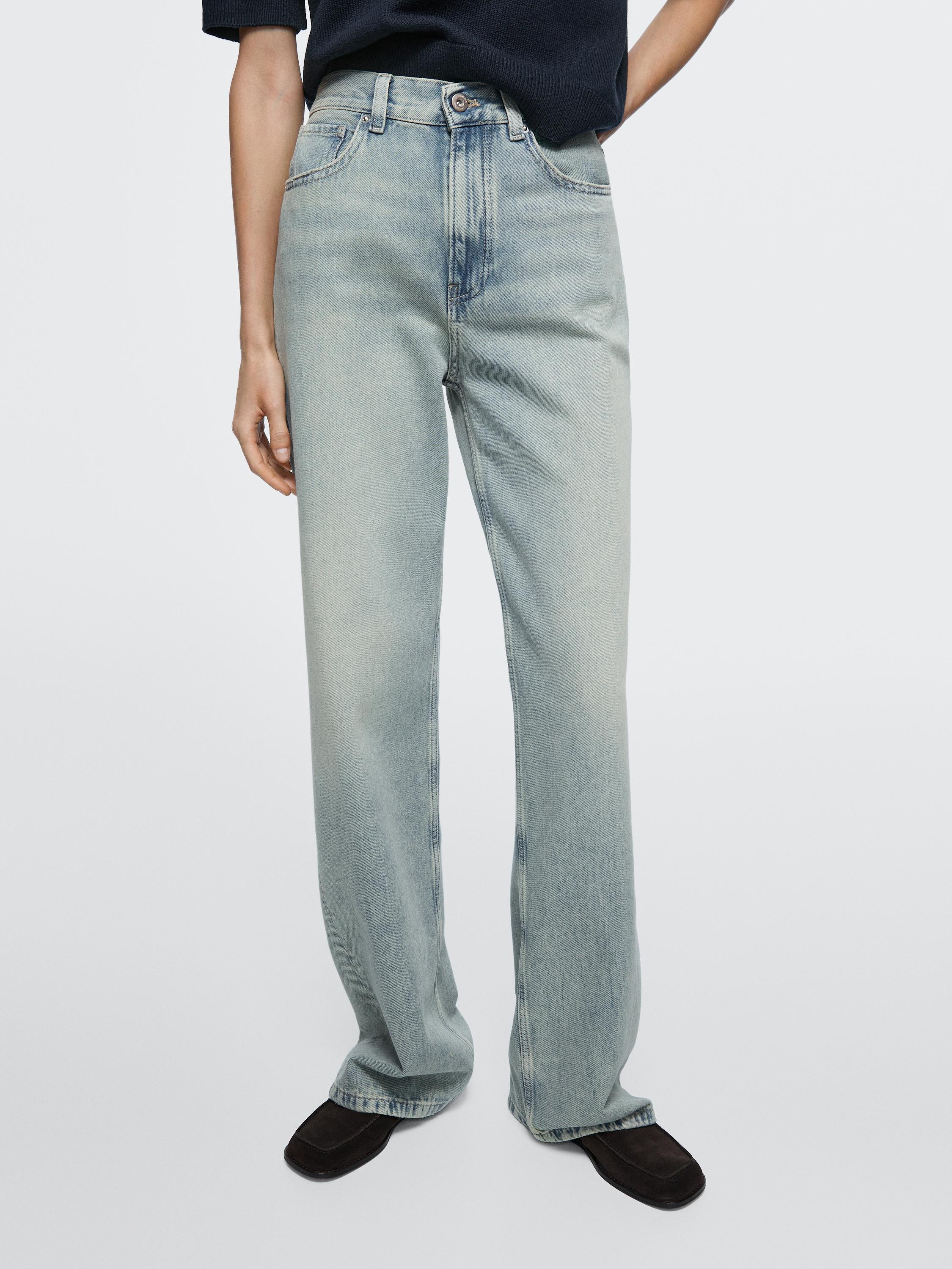 High-waist wide-leg jeans | Massimo Dutti US