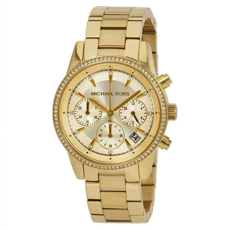 Michael Kors Ritz Chronograph Gold Dial Ladies Watch MK6356 | Walmart (US)
