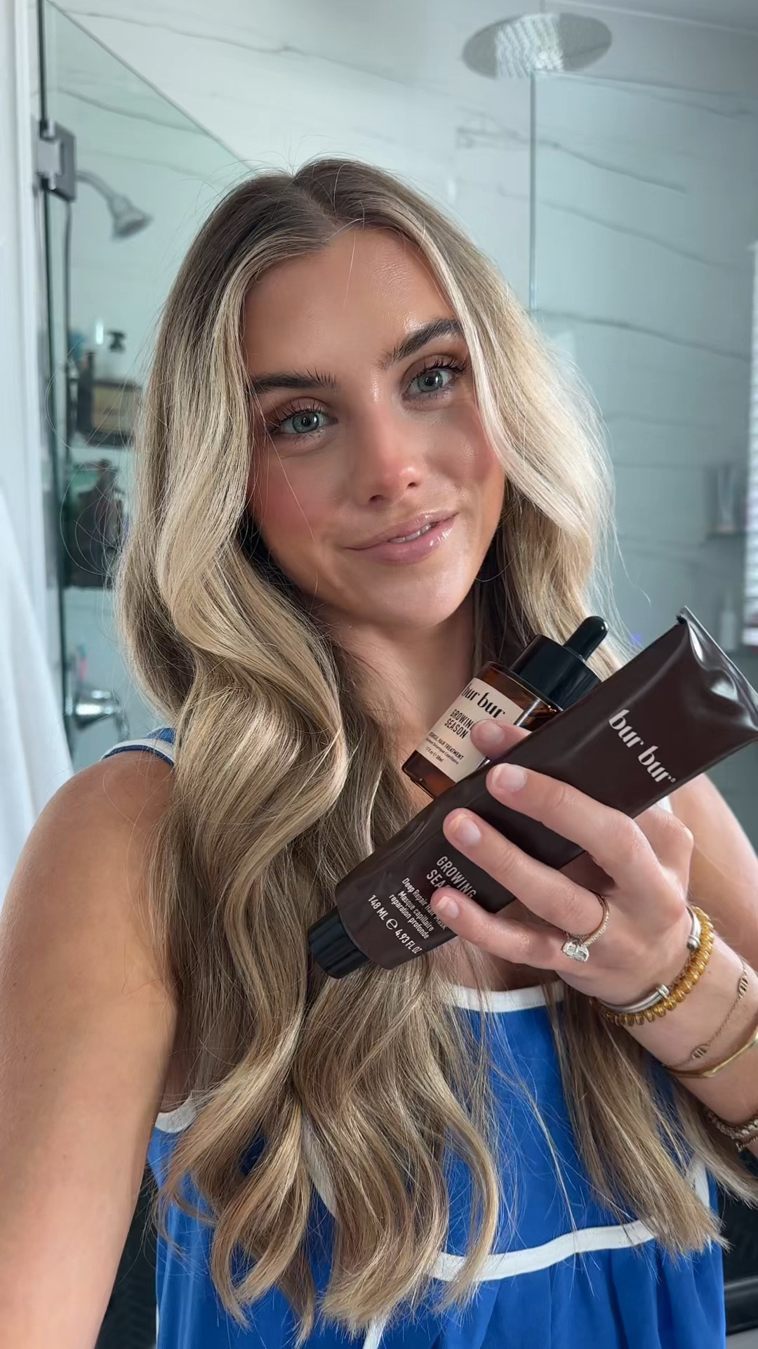 The Bur Bur Growing Season is a high performance botanical hair oil. A weekly treatment that visibly strengthens hair, adds shine, softness and supports healthy hair growth. Recommended to use at least once a week. A high-performance repair mask for dry or damaged hair. This nutrient-rich treatment is packed with strengthening plant proteins, botanical butters, and restorative oils to deeply recondition, protect, and help prevent breakage. It helps rebuild hairs strength and resilience, leaving it supple, healthy, and visibly renewed.

#LTKgrwm #LTKselfcare #LTKBeauty