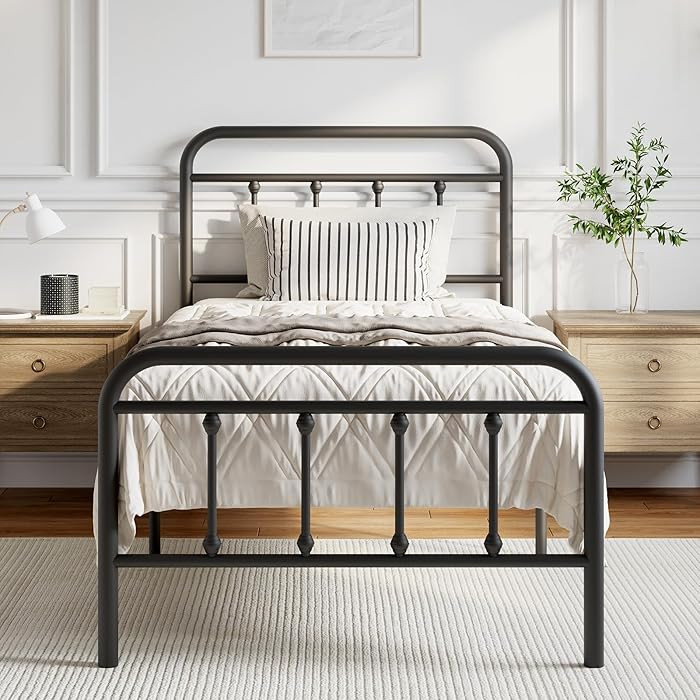 Novilla Metal Bed Frame Twin Size - Modern Minimalist Victorian Style with Headboard/Footboard, H... | Amazon (US)