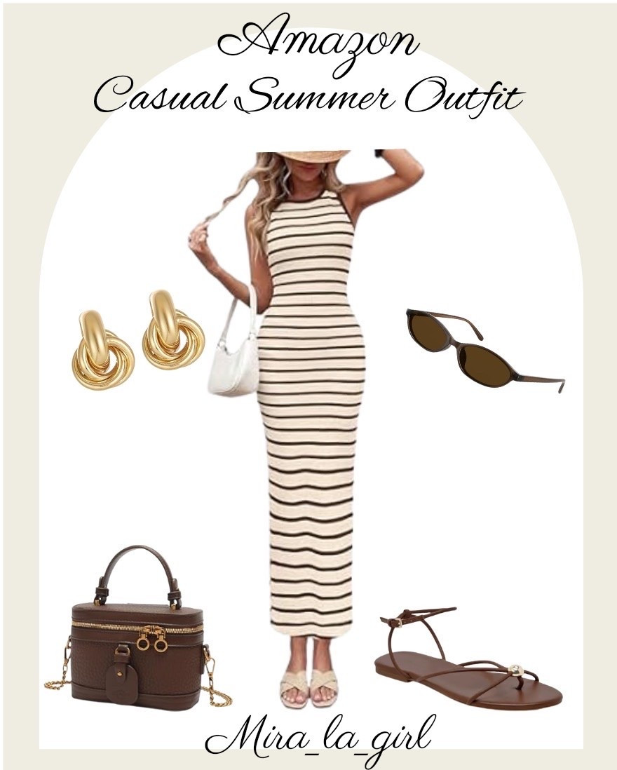 Amazon casual coffee brown summer outfit to be casual or feel ready if attire is sligtly elevated!

#LTKSeasonal #LTKSaleAlert #LTKgrwm
