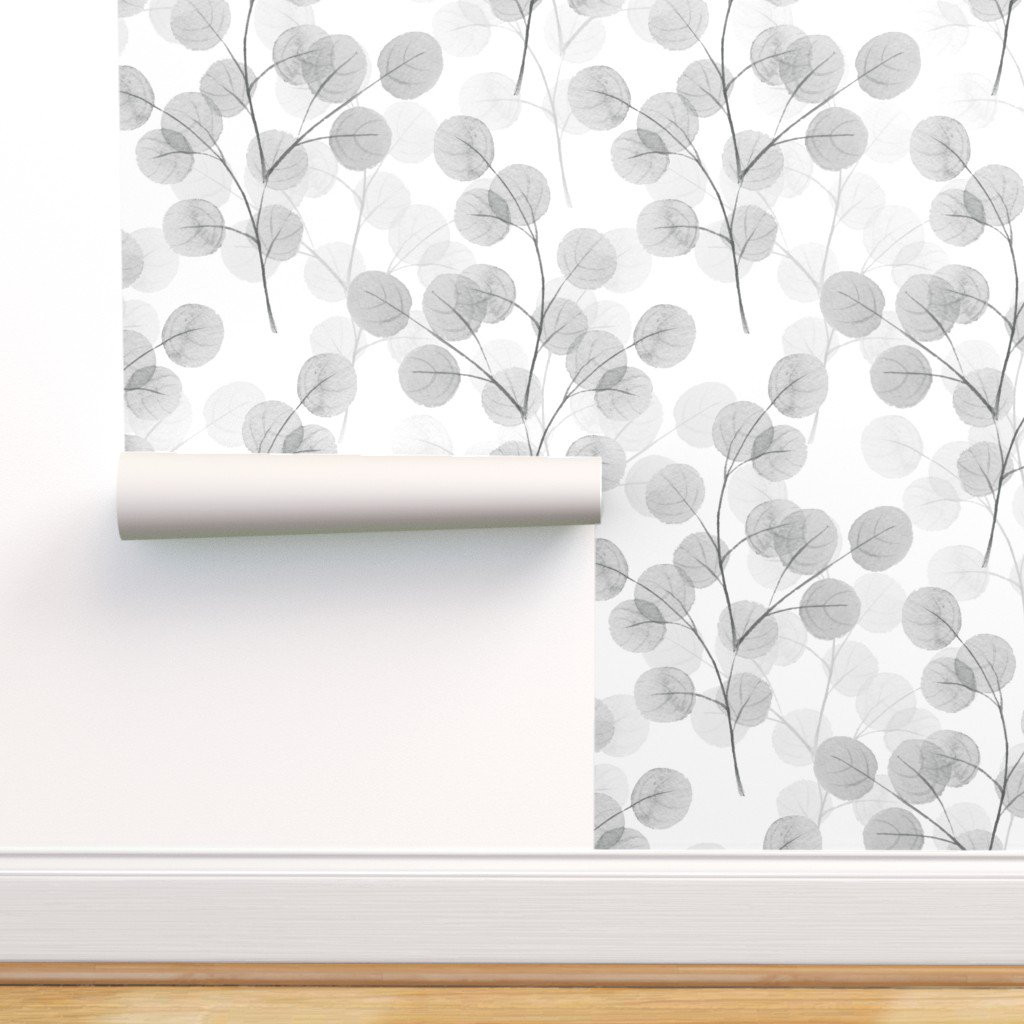Peel-and-Stick Removable Wallpaper Leaves Watercolor Branches Monochrome Floral | Walmart (US)