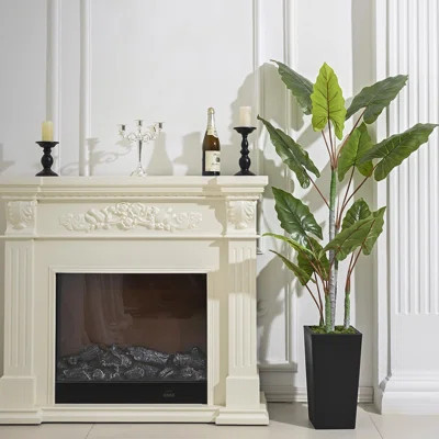 Artificial Plant Indoor 5.5FT - Fake Tree With Black Tall Planter - Faux Silk Plants Tall Fake Floor Plant In Pot - Artificial Trees For Home Office L | Wayfair North America