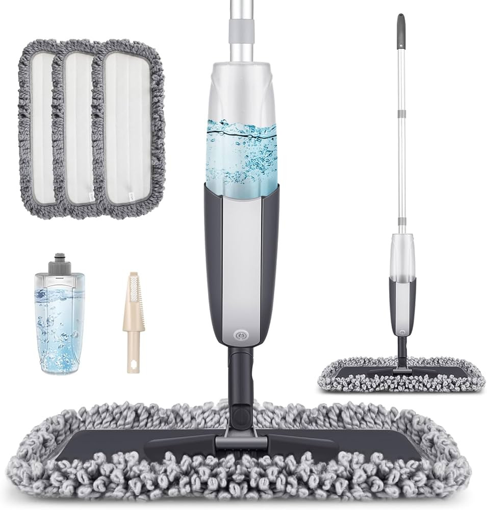 MANGOTIME Spray Mop for Floor Cleaning - Microfibre Dry Wet Mop for Laminate Wooden Vinyl Hardwoo... | Amazon (UK)