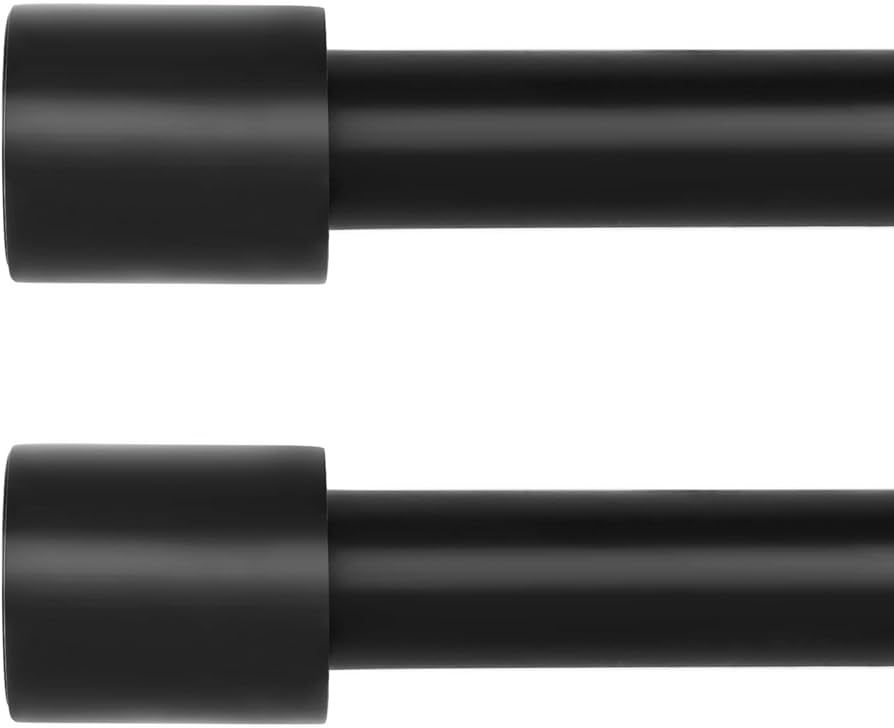 2 Pack Black Curtain Rods for Windows 66 to 144 Inch,1 Inch Diameter Heavy Duty Curtain Rods,Cyli... | Amazon (US)