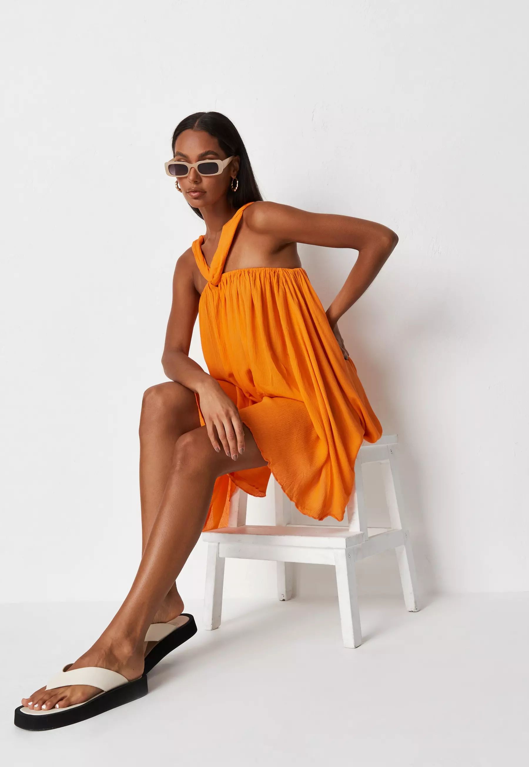 Orange Cross Front Trapeze Dress Cover Up | Missguided (UK & IE)