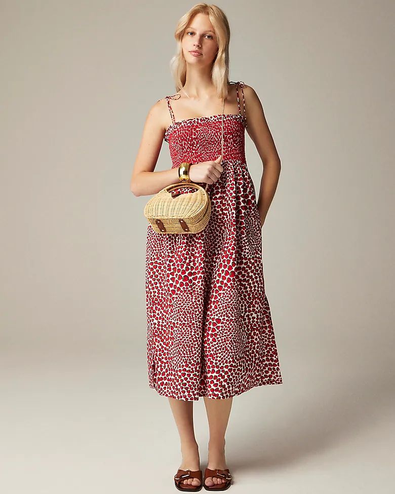 Paloma dress in strawberry swirl cotton poplin | J.Crew US
