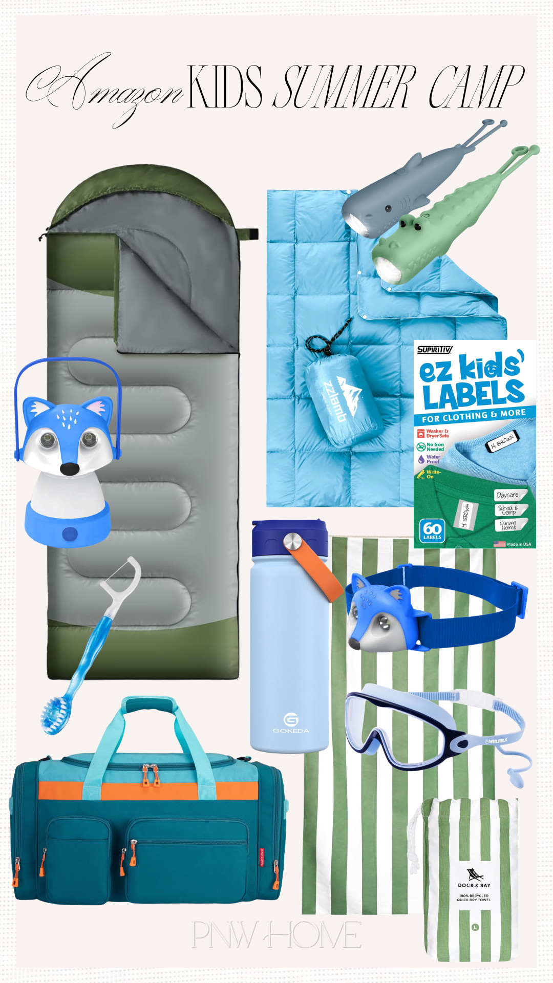 Amazon must haves for the kids camping season!

kids summer camp, kids camping essentials, camping gear, kids sleeping bag, outdoor blanket, camping blanket, beach towel, swim towel, kids flashlight, kids duffle bag, overnight bag, weekender bag, kids water bottle, kids lantern, kids headlamp, kids swim goggles, clothing labels 

 #LTKSeasonal #LTKTravel #LTKKids