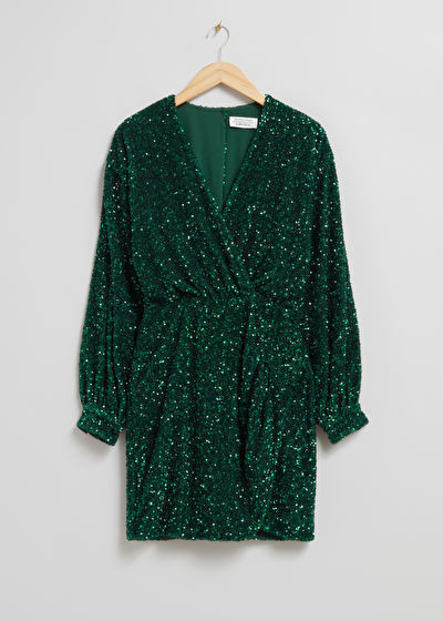 Robe courte enveloppante à paillettes | & Other Stories (DE + FR)