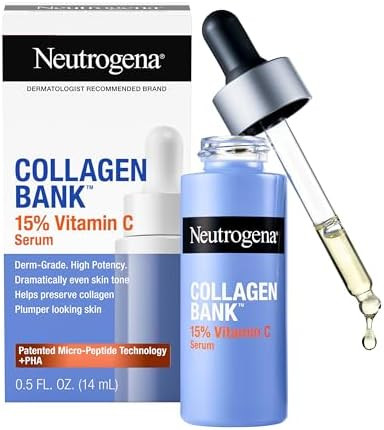 Neutrogena Collagen Bank 15% Vitamin C Face Serum, Vitamin C Serum for Face Helps Build Collagen ... | Amazon (US)