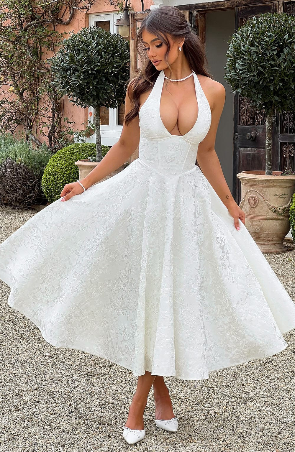Effie Midi Dress - Ivory | Babyboo (global)