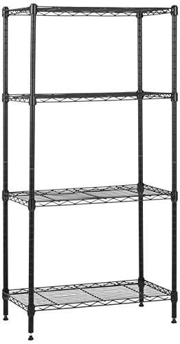 Amazon Basics 4-Shelf Steel Wire Rack, 13.4 D x 23.2 W x 48 H in, Black | Amazon (US)
