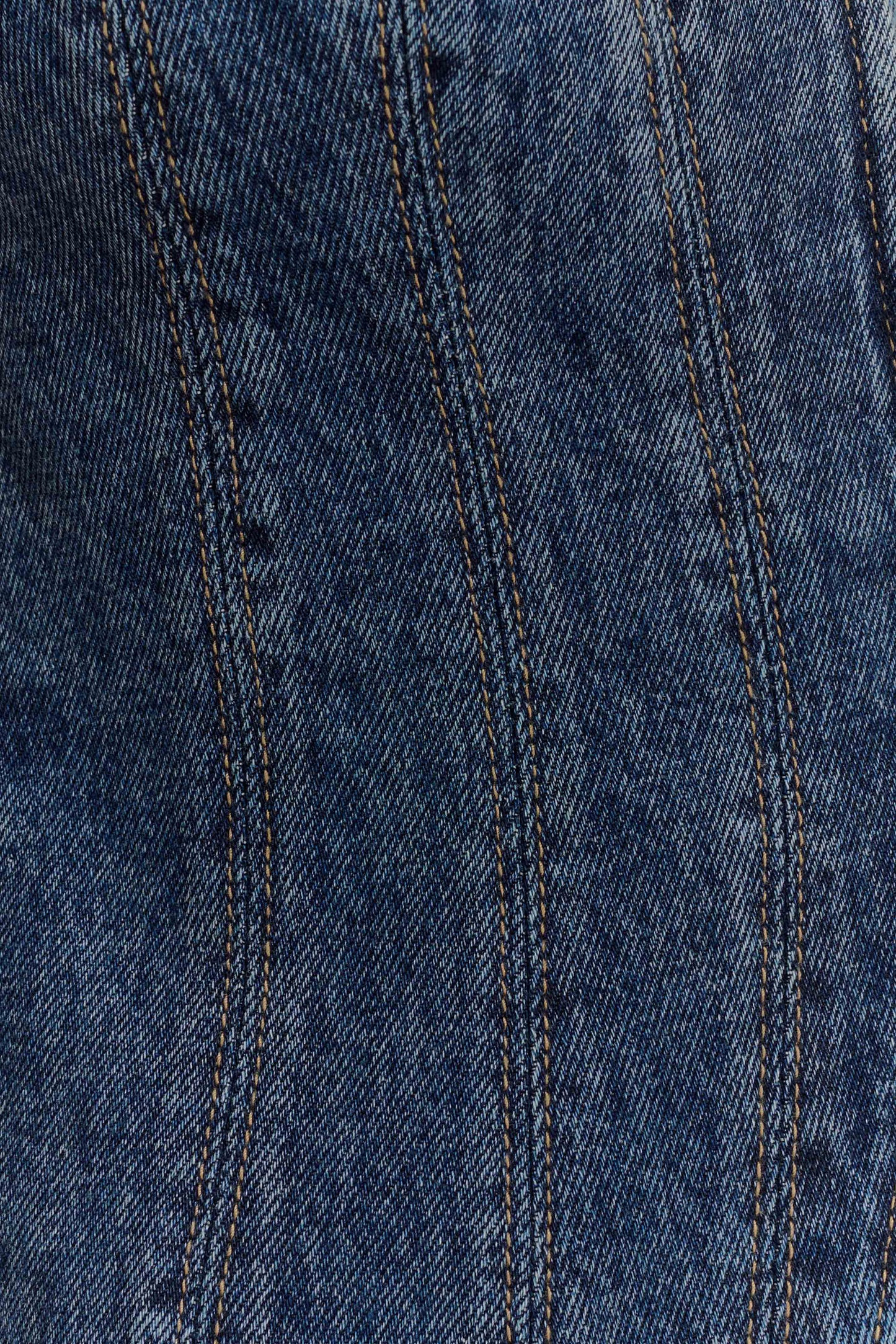 Cap Sleeve Denim Top - Washed Dark Blue | MESHKI US