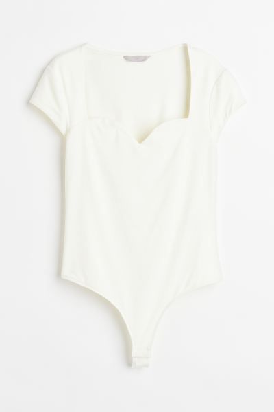 Sweetheart-neckline jersey body | H&M (UK, MY, IN, SG, PH, TW, HK)