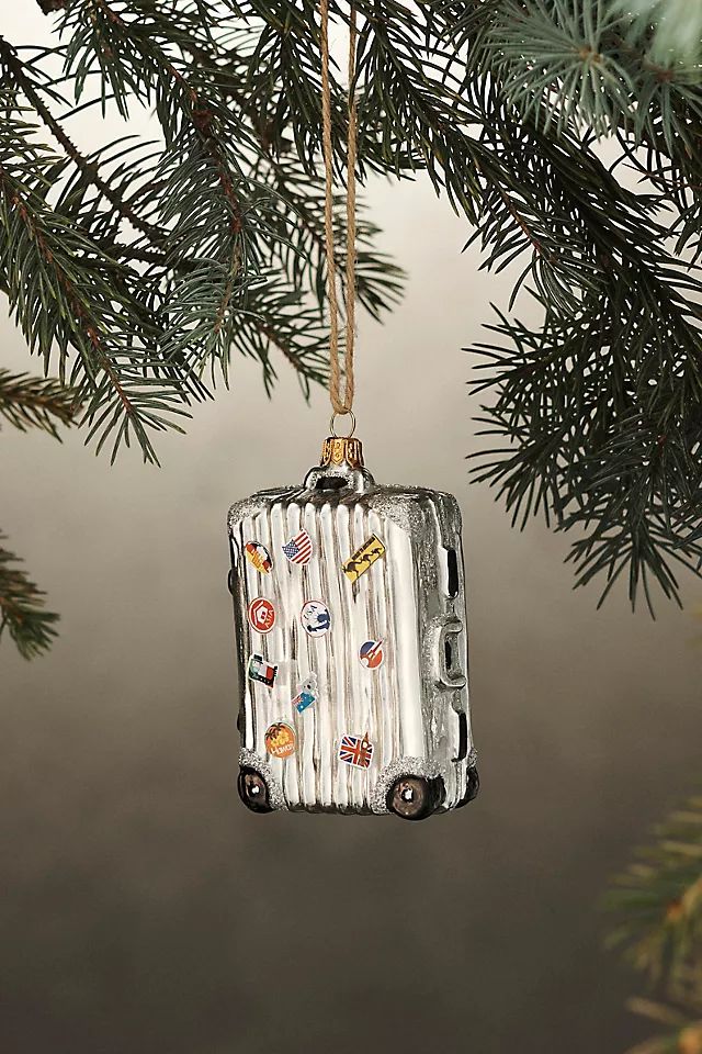 Jetsetter Suitcase Glass Ornament | Anthropologie (US)