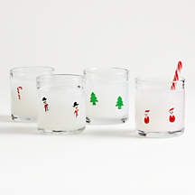 Santa Double Old-Fashioned Christmas Glass + Reviews | Crate and Barrel | Crate & Barrel