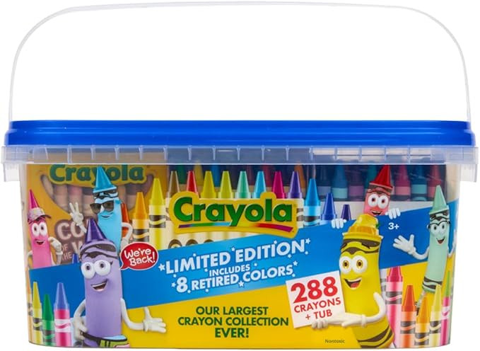 Crayola Crayon Tub - Limited Edition Colors (288ct), Bulk Crayons for Kids, Must Have Classroom A... | Amazon (US)