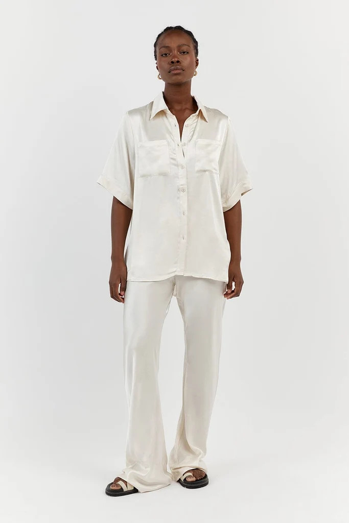 AISLE PEARL SATIN BIAS CUT PANT | DISSH