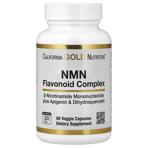 California Gold Nutrition, NMN Flavonoid Complex with Apigenin and Dihydroquercetin, 60 Veggie Capsules | iHerb