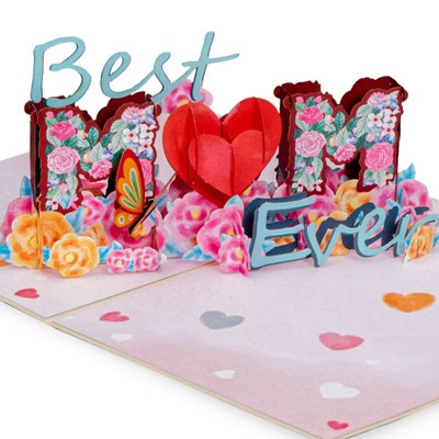 Paper Love Best Mom Pop Up Mothers Day Card, For Mom, Wife, Anyone | 5" x 7" Cover - Includes Envelope and Note Tag | Target
