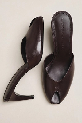 Black Suede Studio Dovie 70 Mule Kitten Heels | Anthropologie (US)
