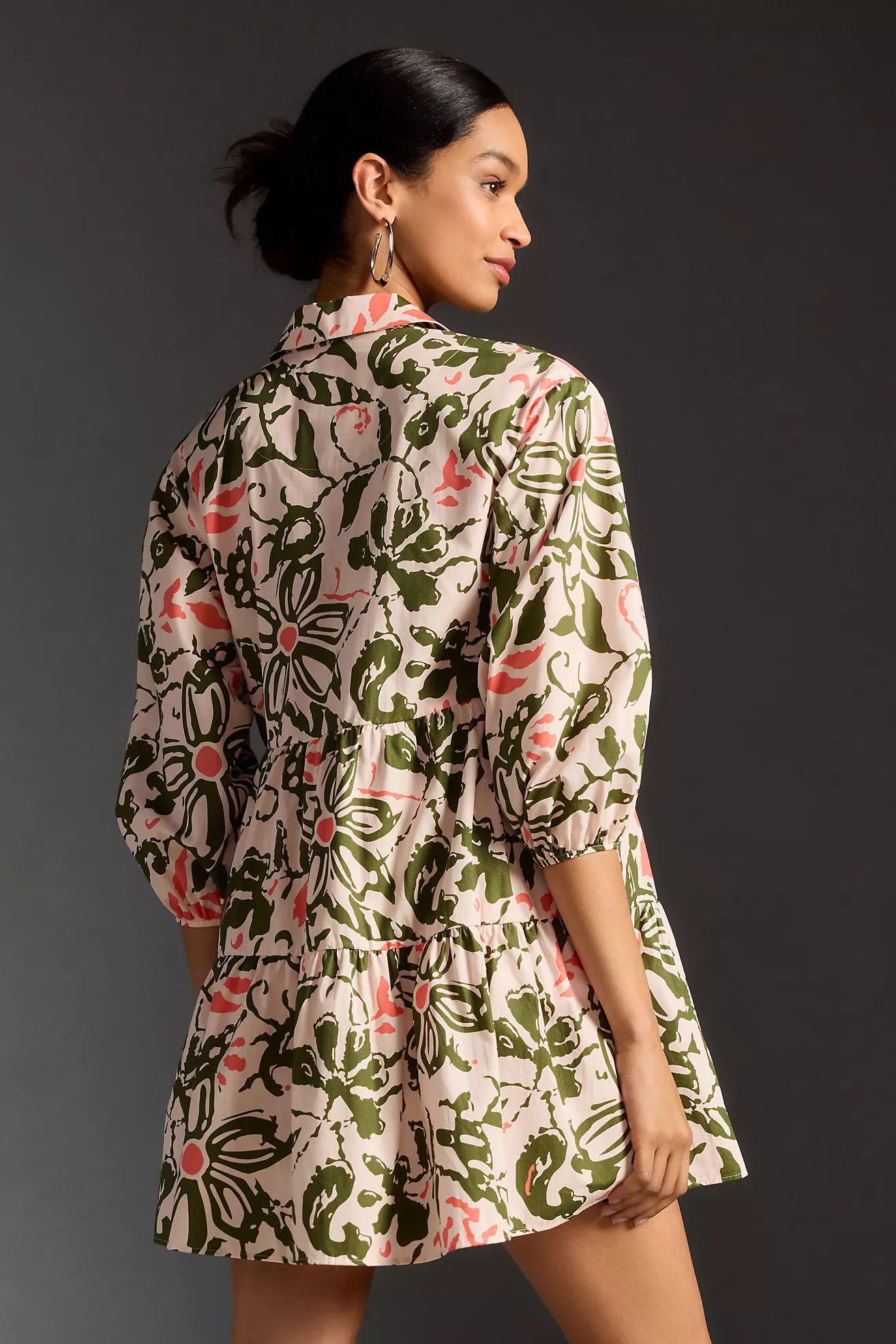 The Bettina Tiered Mini Shirt Dress by Maeve | Anthropologie (US)