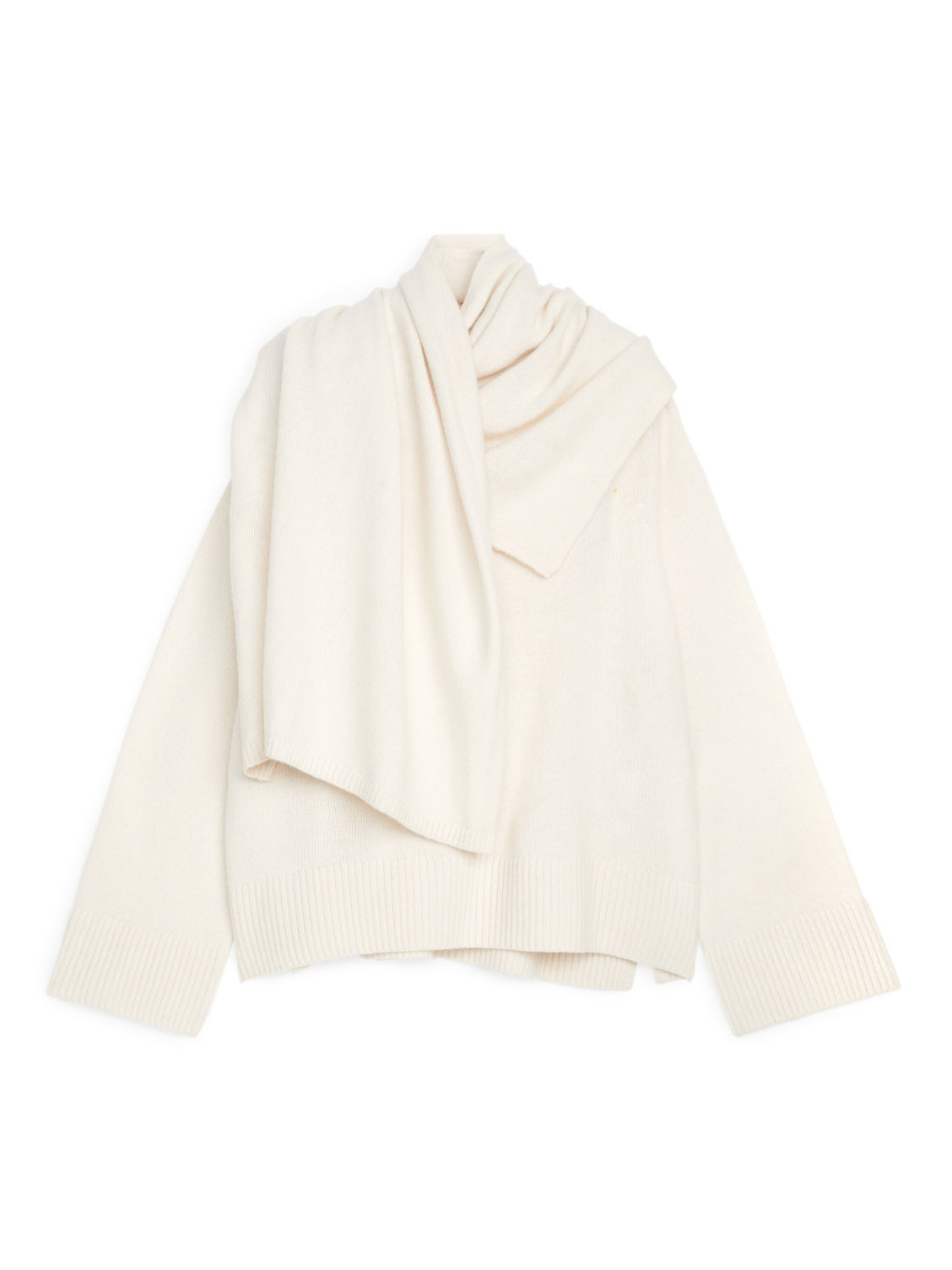 Wool Scarf Jumper - White | ARKET (US&UK)