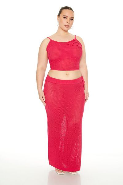 Plus Size Crochet Lace-Up Maxi Skirt | Forever 21
