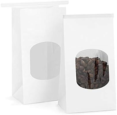 BagDream Bakery Bags with Window Kraft Paper Bags 50Pcs 3.54x2.36x6.7 Inches Tin Tie Tab Lock Bag... | Amazon (US)