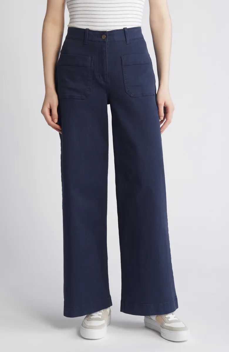 Ultra High Waist Patch Pocket Wide Leg Pants | Nordstrom