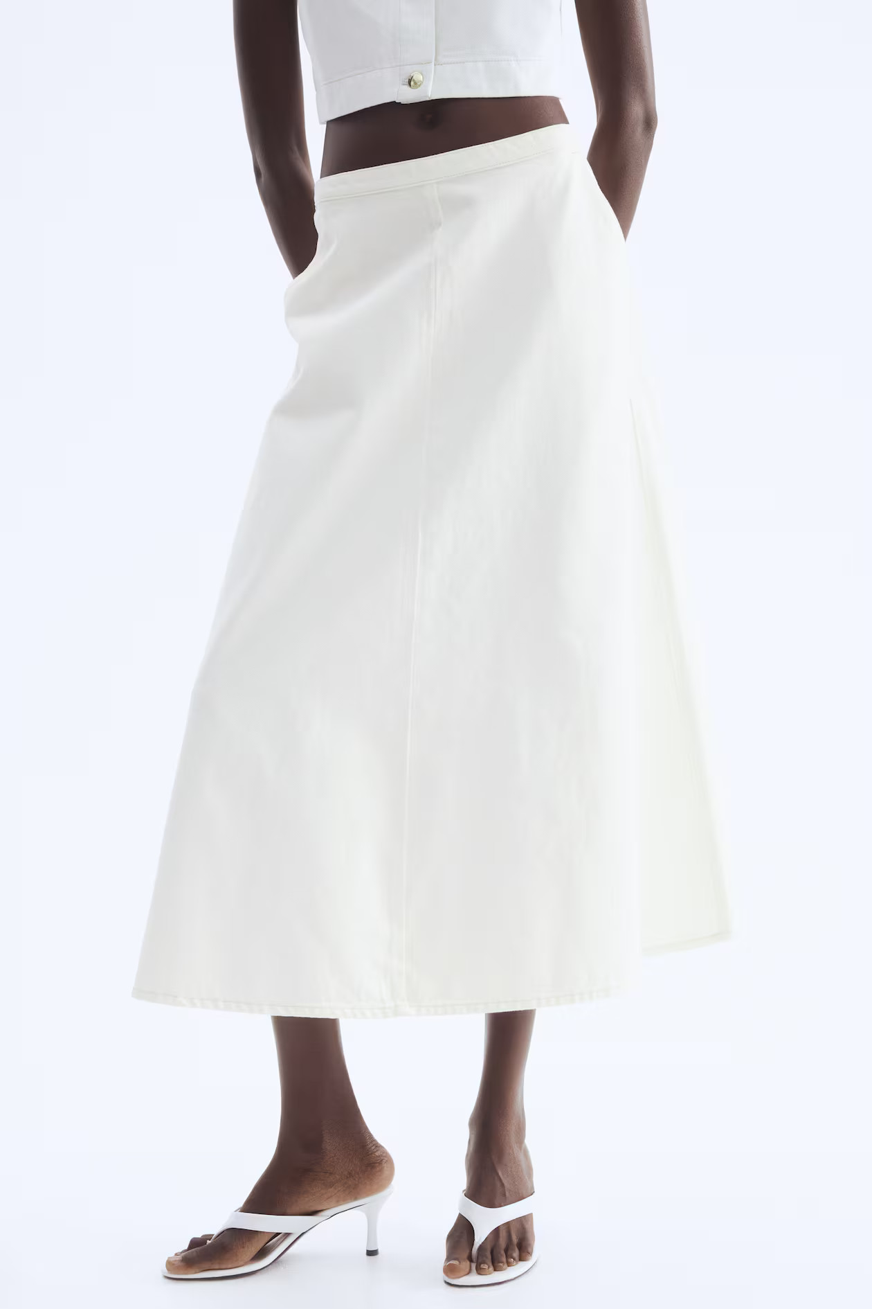 Denim midi skirt | H&M (UK, MY, IN, SG, PH, TW, HK)