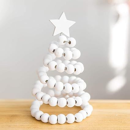 WOODEN TEETHER Creative Tabletop Xmas Tree Christmas Ornaments Mini Christmas Tree Christmas Deco... | Amazon (US)