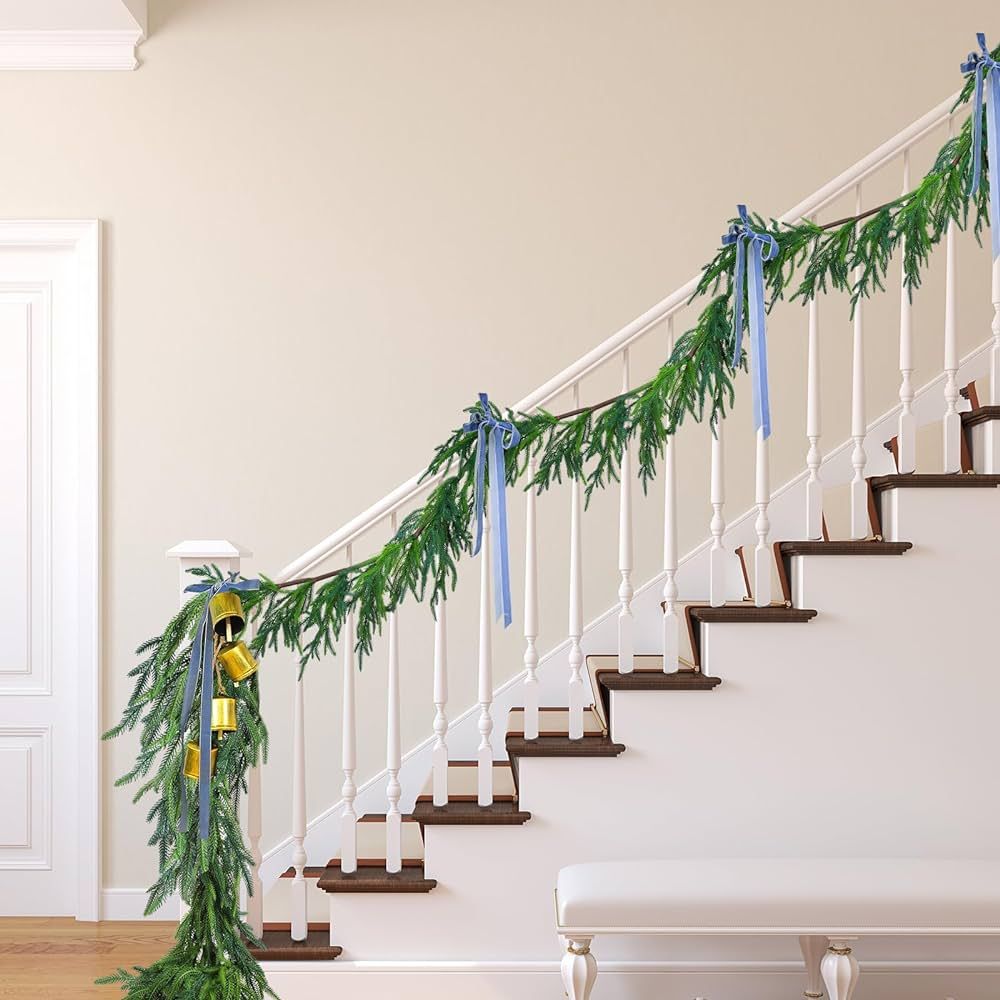 1 Pcs Christmas Garlands Norfolk Pine Garland Artificial Faux Greenery Garland for Holiday Indoor Ma | Amazon (US)