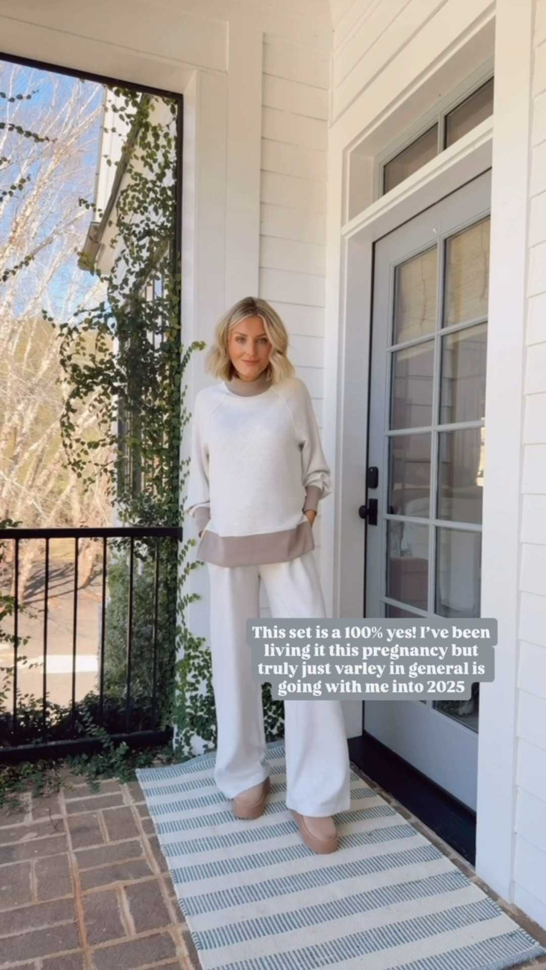 This matching set is so comfy 👏🏼😍 I could wear it everyday! Wearing size medium to accommodate the bump. 

Loverly Grey, Varley, matching set, lounge set, loungewear, winter fashion, travel outfit ideas, winter outfit ideas 

#LTKootd #LTKBump #LTKSeasonal