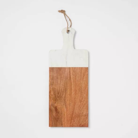 20" x 8" Marble and Wood Serving Board - Threshold™ | Target